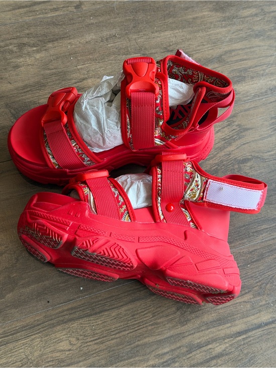 Bold Red Platform Sport Sandals